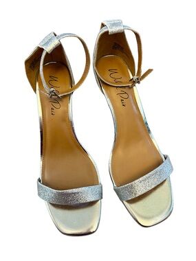 Wild Pair Metallic Silver Ankle Strap Sandals
